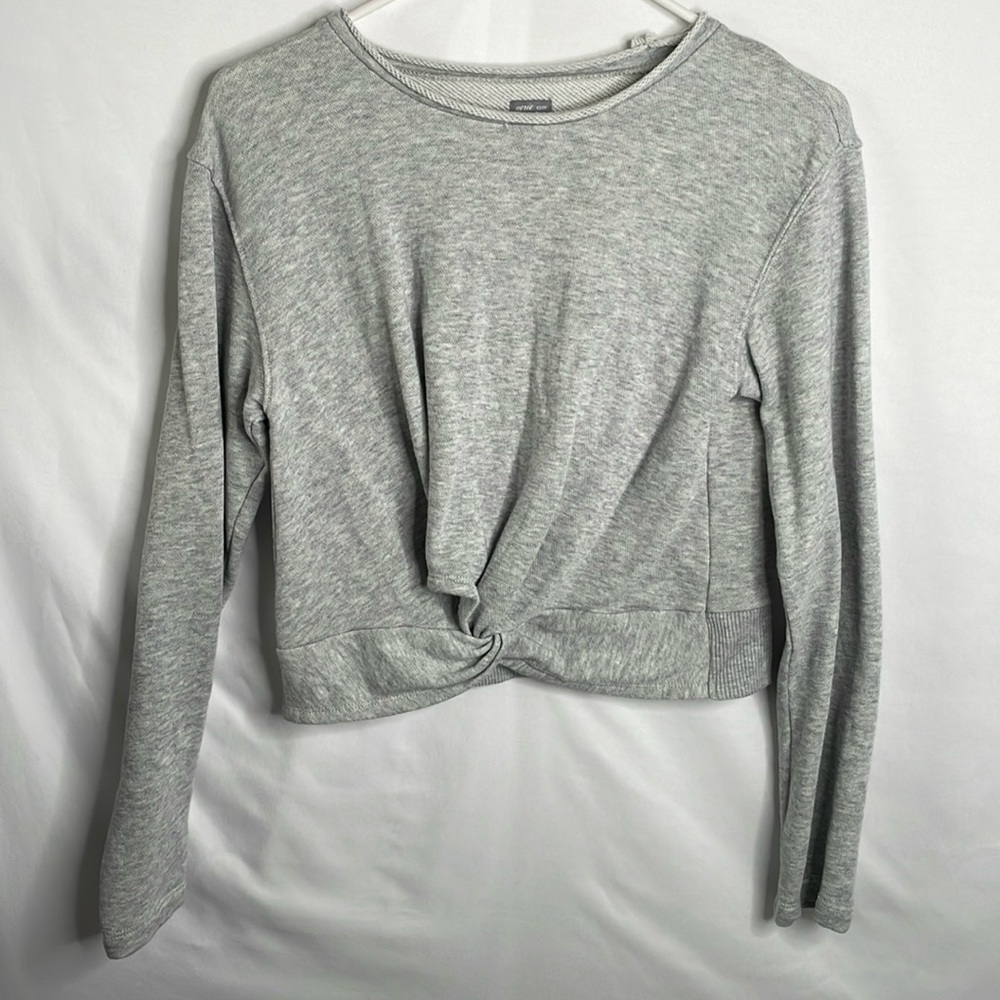 Aerie heather gray long sleeve sweatshirt‎ twist detail in front size xs